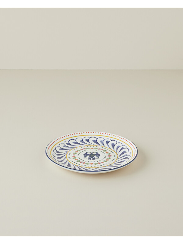 English Home Fiesta Talavera Porselen Pasta Tabağı 21 cm Beyaz - Lacivert