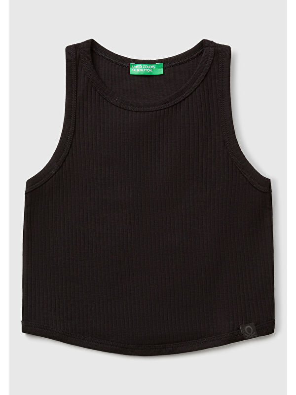 United Colors Of Benetton Kız Çocuk Siyah Fitilli Crop Atlet
