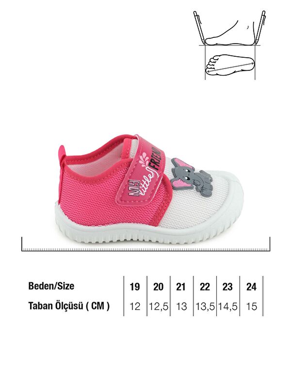 Kız Bebek Yazlık Keten Tek Cırt Cırtlı Ayarlanabilir Rahat Taban Ev Kreş Günlük Ayakkabı - Görsel 3