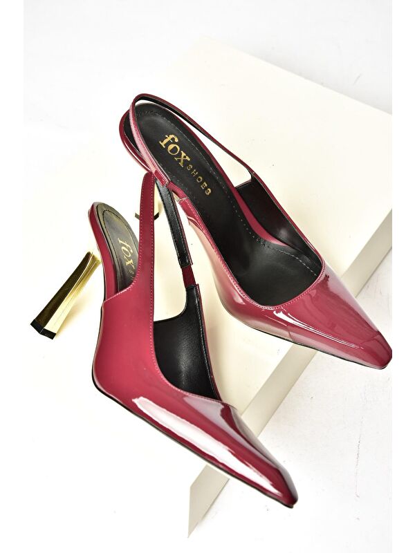 S7520746 Bordo Kadın Topuklu Ayakkabı - Görsel 5