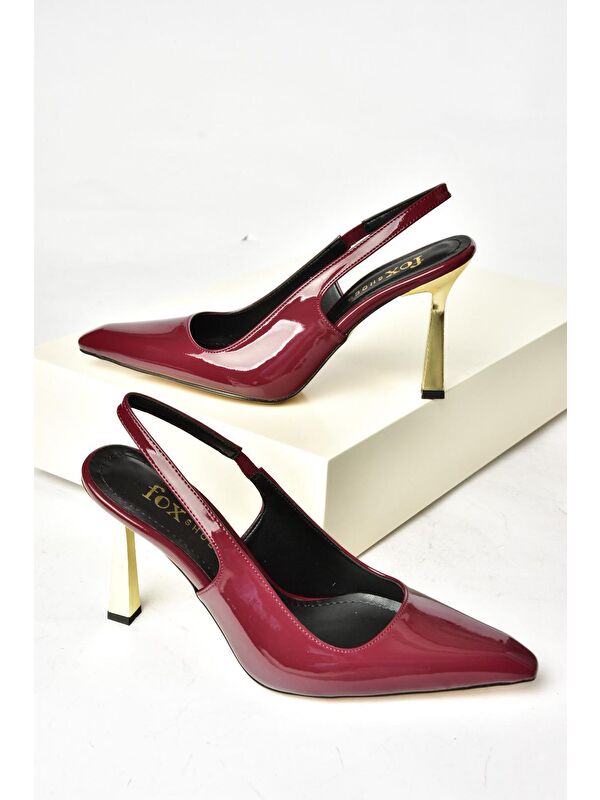 S7520746 Bordo Kadın Topuklu Ayakkabı - Görsel 6