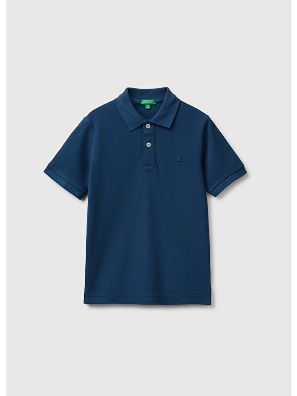 United Colors Of Benetton Erkek Çocuk Lacivert Kısa Kollu Polo Yaka Tişört