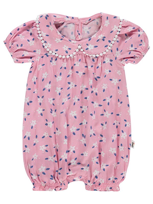 Civil Baby Kol Ve Yaka Fırfırlı 6-18 Ay Tulum - Pembe