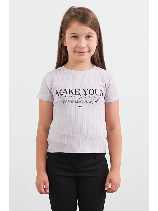 Fullamoda Make Your Own Story Baskılı Kız Çocuk Penye Tişört