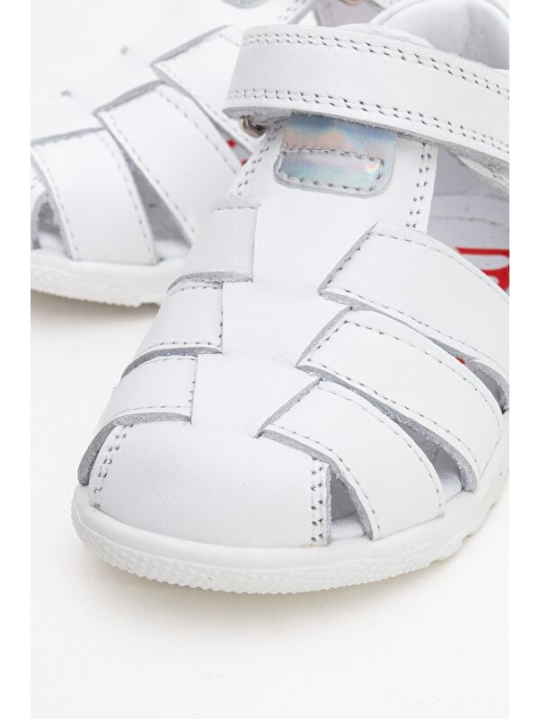 Kız Bebek Beyaz Hakiki Deri Günlük İlk Adım Ayakkabı - Görsel 3