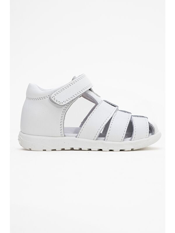 Kız Bebek Beyaz Hakiki Deri Günlük İlk Adım Ayakkabı - Görsel 5