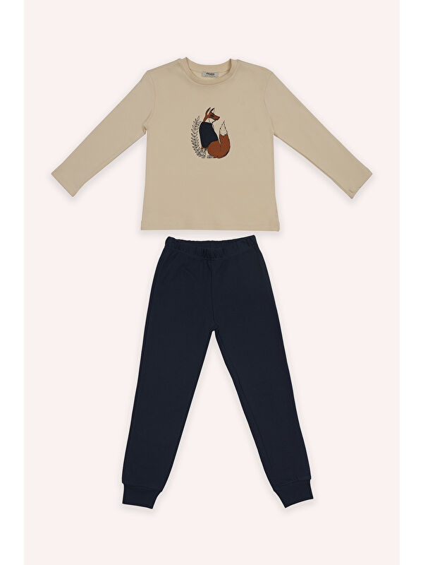 Panço Erkek Çocuk Tilki Baskılı Pijama Takımı