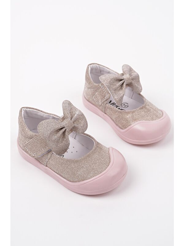 MOLİNA Cırtlı Fiyonklu Günlük Kız Çocuk İlk Adım Bebek Spor Ayakkabı - Görsel 5