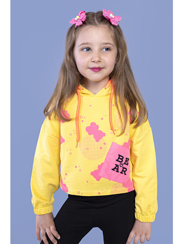 Toontoykids Kız Çocuk Cep Detaylı Baskılı Sweatshirt