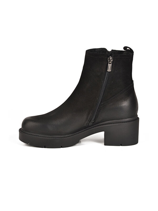 Siyah Nubuk Hakiki Deri Kadın Bot 2454601K Z - Görsel 3