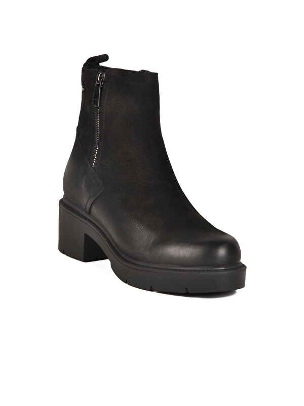 Siyah Nubuk Hakiki Deri Kadın Bot 2454601K Z - Görsel 4