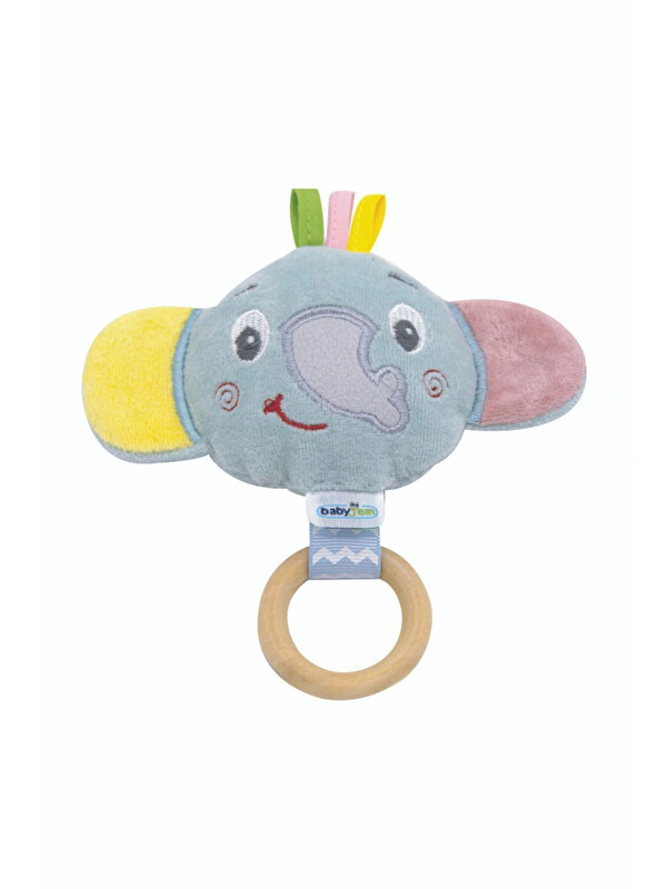 Babyjem Ahşap Halkalı Sevimli Fil Dişlik Yeşil