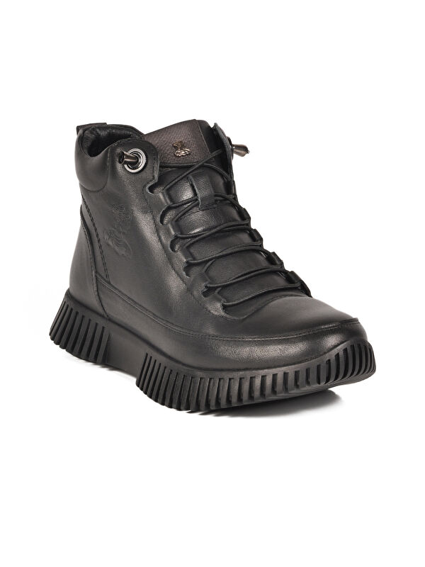 Siyah Hakiki Deri Kadın Bot 25405001K Z - Görsel 4