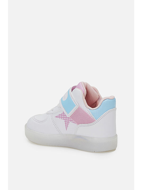 Magic Işıklı Kız Çocuk Beyaz/Pembe Bot - Görsel 4