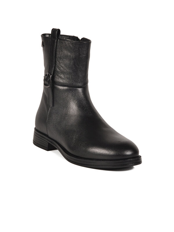 Siyah İçi Polarlı Hakiki Deri Kadın Bot 2552701K Z - Görsel 4