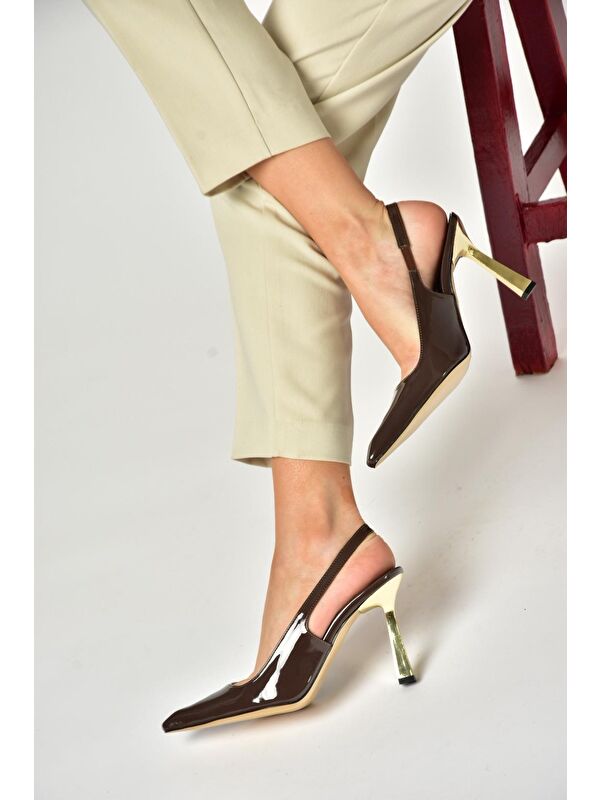 S7520746 Kahverengi Kadın Topuklu Ayakkabı - Görsel 7