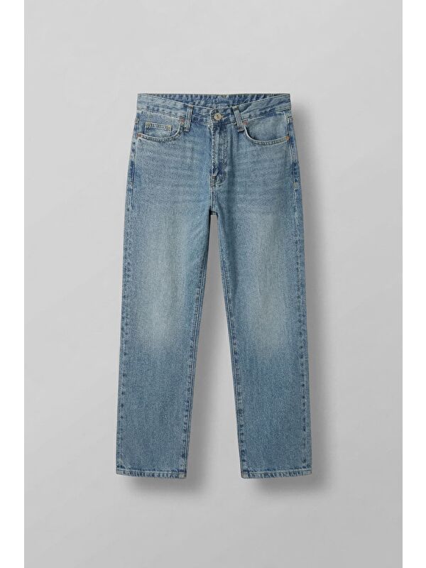 Abluka Online Erkek Baggy Fit Yıkamalı Jean Pantolon Mavi