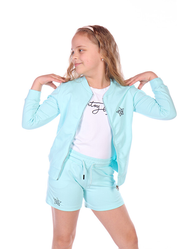 Toontoykids Kız Çocuk Yıldız Baskılı Üçlü Şortlu Takım