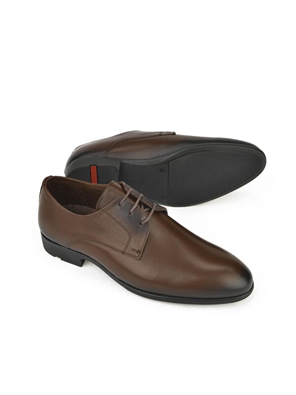 Erkek Hakiki Deri Küçük Numara Ayakkabı 141745Z4102 Kahve - Görsel 5