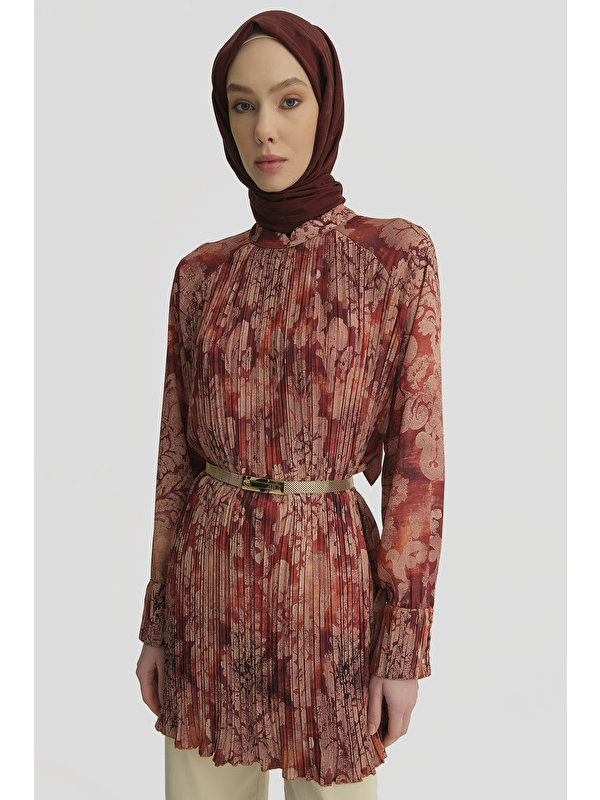 ARMİNE Desenli Tunik Bordo
