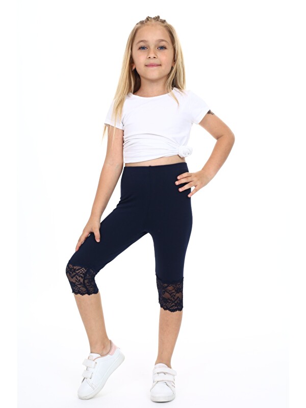 Toontoykids Kız Çocuk Paça Dantel Detaylı Kapri