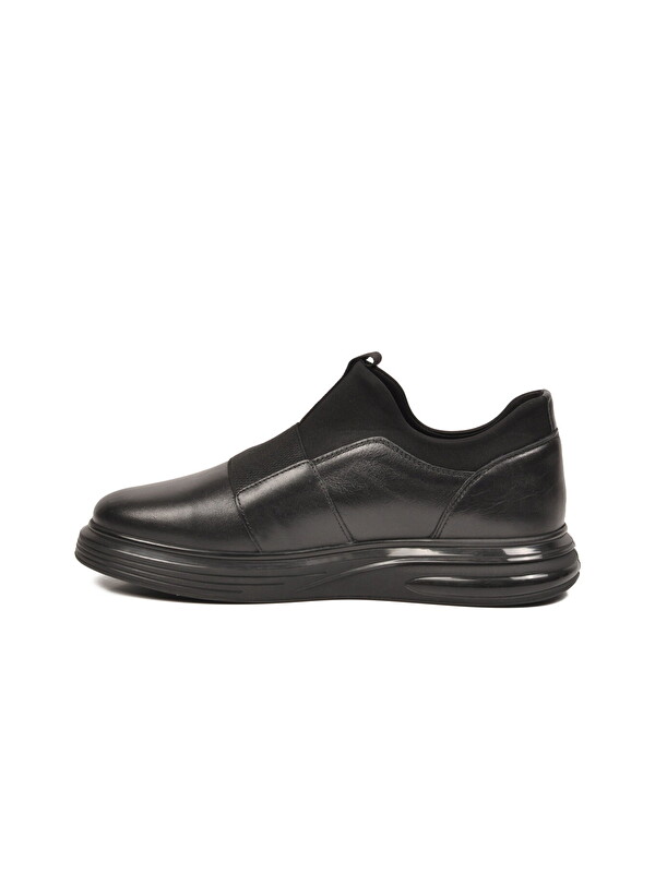 Voyager Siyah Hakiki Deri Slip-On Konfor Taban Erkek Casual Ayakkabı Sneaker 6961 M