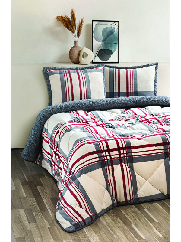 Merinos Comforter 3 Parça Yorgan Seti 220X240 Wera Kırmızı KIRMIZI