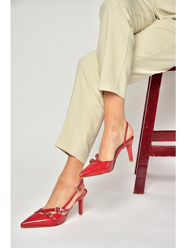 S6540719 Kırmızı Kadın Topuklu Ayakkabı - Görsel 3