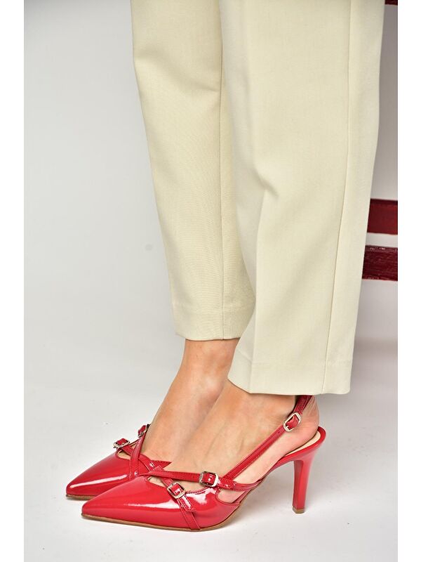 S6540719 Kırmızı Kadın Topuklu Ayakkabı - Görsel 4