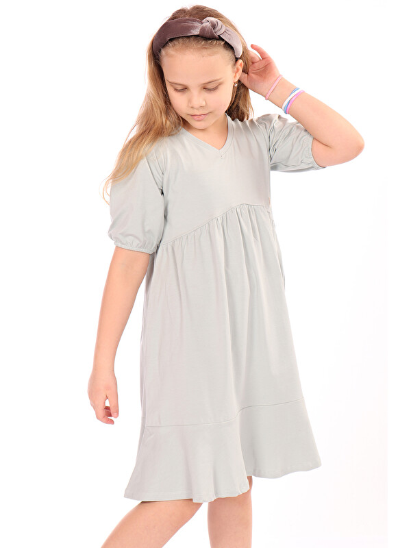 Toontoykids Kız Çocuk Arma Detaylı Elbise