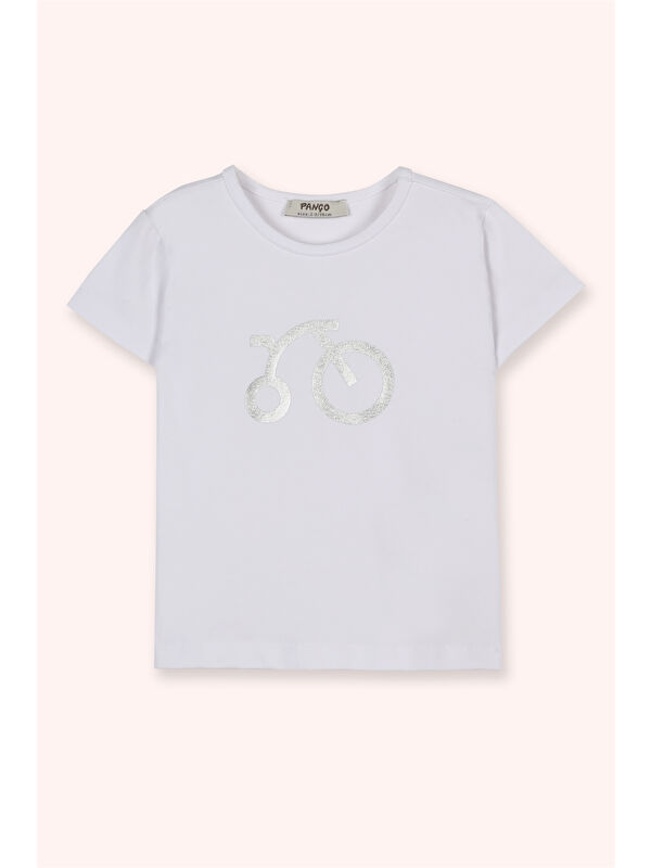 Panço Kız Çocuk Kısa Kollu T-shirt Pembe