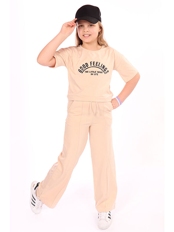 Toontoykids Kız Çocuk Good Feelings Baskılı Eşofman Takım