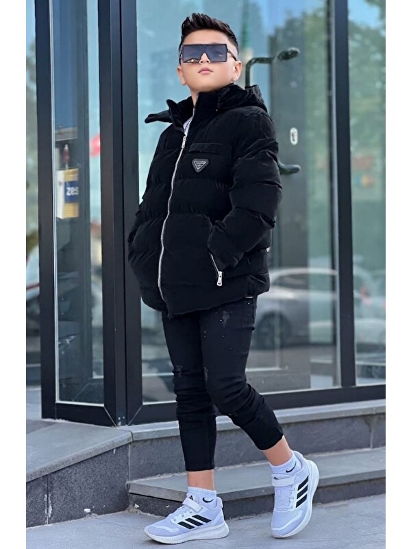 Pina Kids Erkek Çocuk Çıkarılabilir Kapüşonlu Suitici Nova Kışlık Mont KM4012
