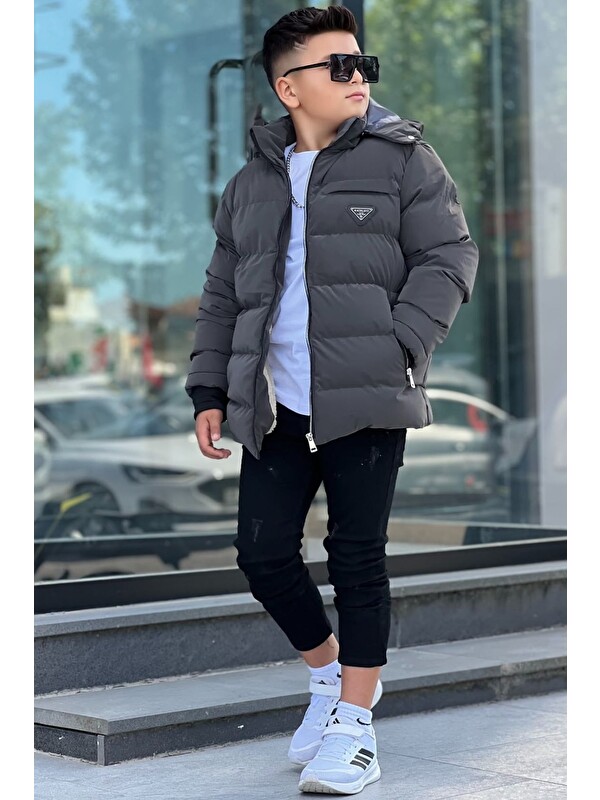 Pina Kids Erkek Çocuk Çıkarılabilir Kapüşonlu Suitici Nova Kışlık Mont KM4012
