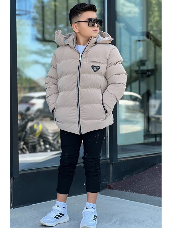 Pina Kids Erkek Çocuk Çıkarılabilir Kapüşonlu Suitici Nova Kışlık Mont KM4012