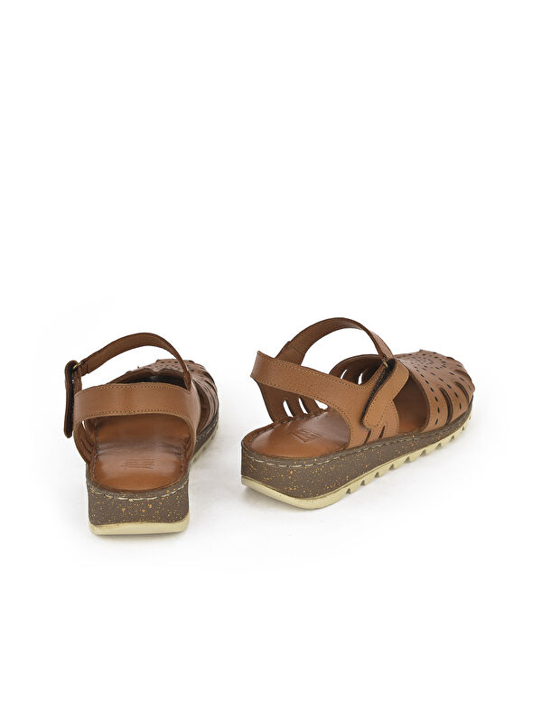 Kadın Hakiki Deri Sandalet 1411008Z204 Taba - Görsel 4