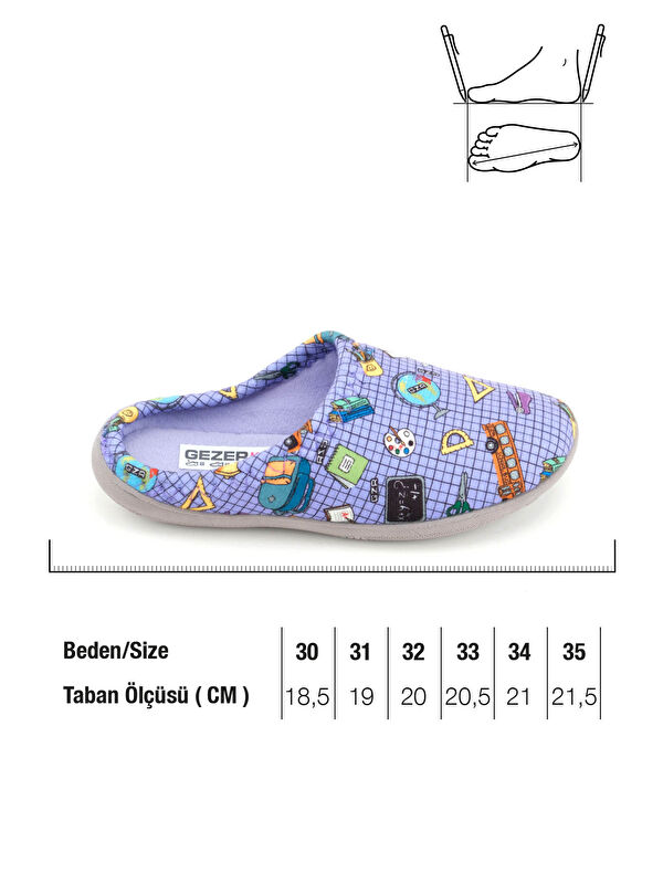 Gezer Lila Gezer Kışlık Rahat Kız Çocuk Taban Ev Gondol Terlik