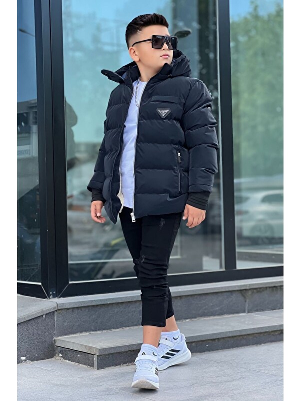Pina Kids Erkek Çocuk Çıkarılabilir Kapüşonlu Suitici Nova Kışlık Mont KM4012