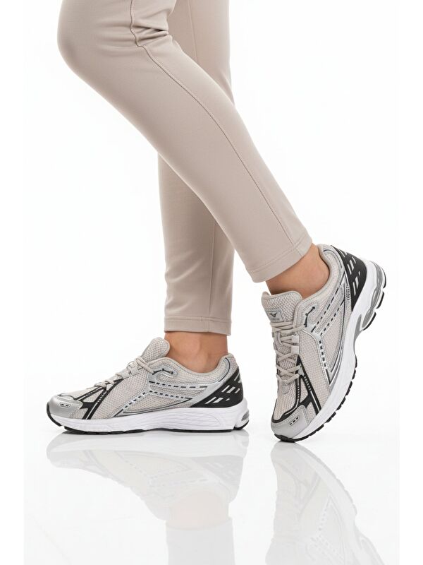 Walkway Buz Gri Fileli Hafif Esnek Hafızalı Taban Unisex Spor Ayakkabı Ruth G