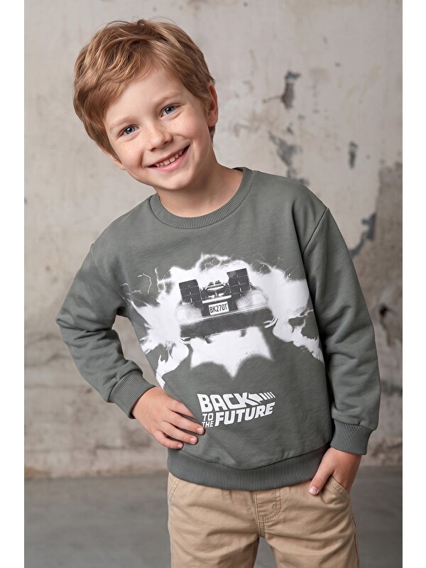 Fullamoda Back To The Future Baskılı Erkek Çocuk Sweatshirt