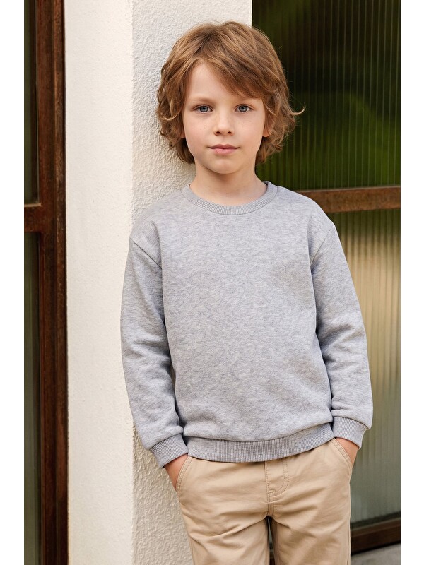 Fullamoda 3 İplik Basic Unisex Çocuk Sweatshirt