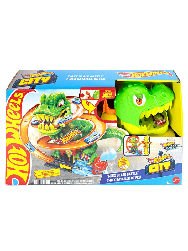Hot Wheels T-Rex ve İtfaiye İstasyonu Oyun Seti JBM73