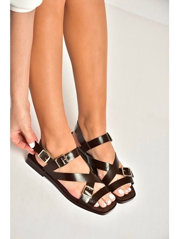Fox Shoes Kahverengi Kadın Sandalet Y458702660
