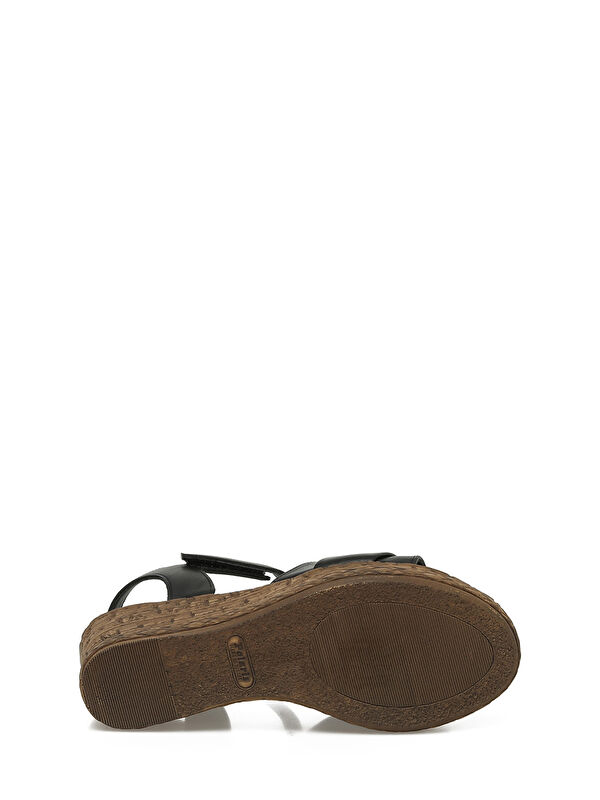 325069.Z 5FX Siyah Kadın Dolgu Topuk Sandalet - Görsel 7