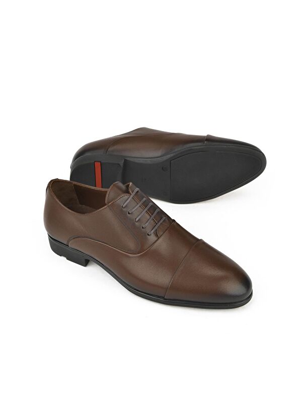Erkek Hakiki Deri Küçük Numara Ayakkabı 141745Z41191 Kahve - Görsel 5
