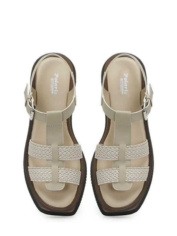 325064.Z 5FX Bej Kadın Dolgu Topuk Sandalet - Görsel 5