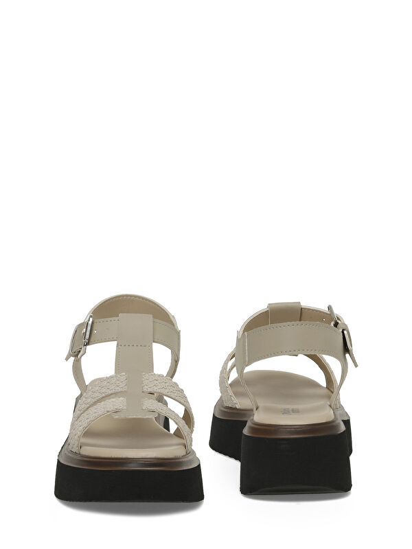 325064.Z 5FX Bej Kadın Dolgu Topuk Sandalet - Görsel 6