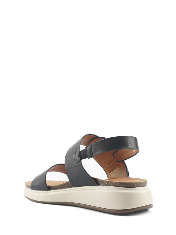 325600.Z 5FX Siyah Kadın Kalın Taban Sandalet - Görsel 4