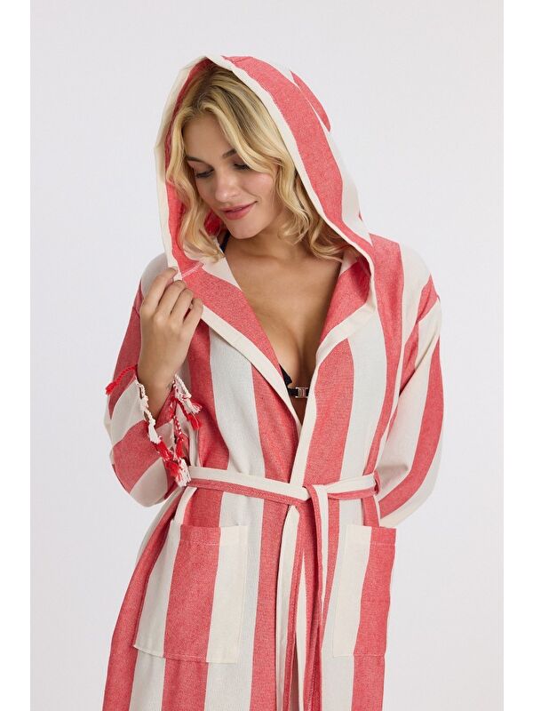 Mulberry Striped Peştemal Bornoz Banyo ve Plaj Elbisesi