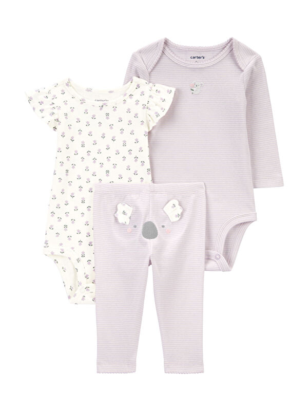 Carter's Kız Bebek Body Pantolon Set 3'lü Paket